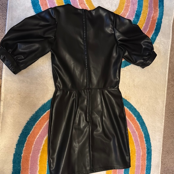 Black Faux Leather Dress - Picture 4 of 4
